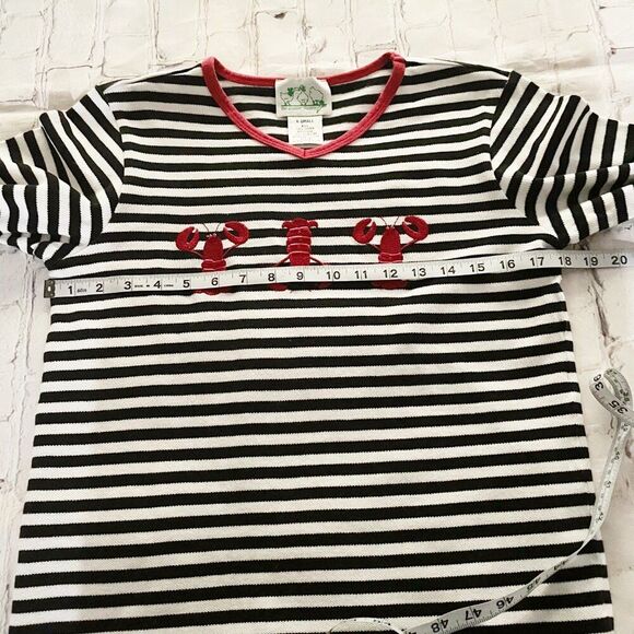 Vintage Striped Lobster Embroidered Striped 3/4 Sleeve Nautical Top XS Summer - Picture 5 of 8